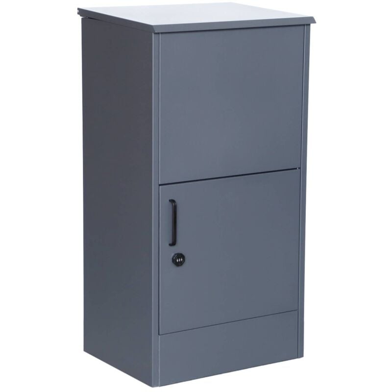 Boite à colis 56 cm en acier galvanisé avec cadenas. anthracite. capacité de 2 colis. l 56 x p 43 x h 107 cm
