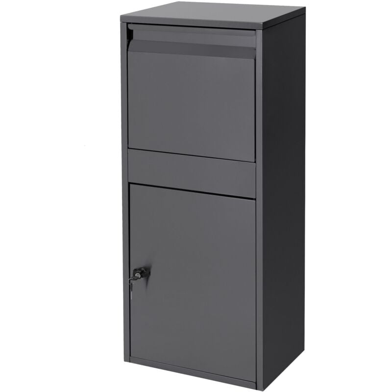 Ml-design - Boîte à Colis en Acier Galvanisé Anthracite 41x103x38 cm Sur Pied Verrouillable avec 2 Clés Boîte à Lettres Autoportant Volet d'Insertion