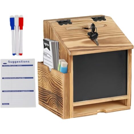 Boîte À Commentaires En Bois - Avec Serrure Fixation Murale