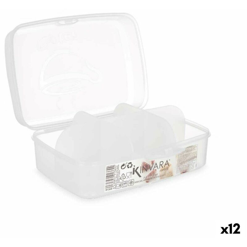 Boîte en plastique transparent avec compartiments 21,5 x 8 x 14,6 cm (12 pièces)