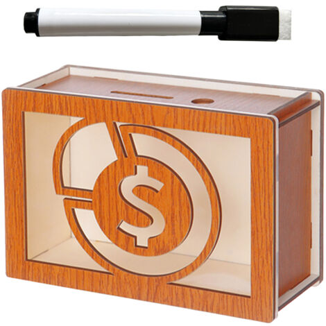 Boîte à Compter Économies en Bois Monnaie Symbole 10000 - Caisse de Rangement avec compteur numérique pour enfants et adultes