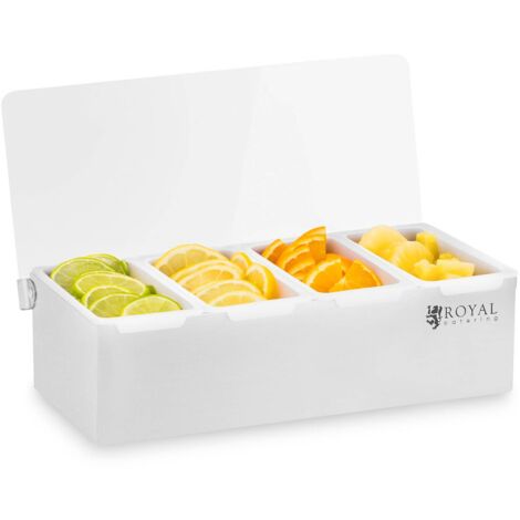 Boite À Condiments Boîte À Épices Et Condiments Bac Gn Couvercle 4X450Ml Inox Pp - Argent