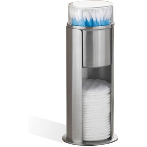 Boîte à Coton, Distributeur de Cotons Porte Cotons-disques et Cotons-tiges Boîte de Rangement pour Salle de Bain, Acier Inoxydable