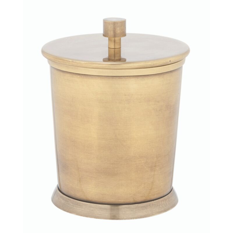 Boîte à coton en laiton finition dorée - Signature