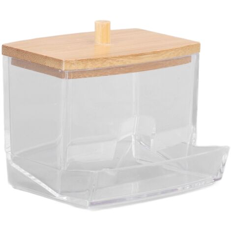 Boîte à cotons-tiges, robuste, durable, transparente, très lisse, boîte de rangement pratique avec couvercle.