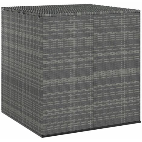 Boîte à coussins de jardin-Coffre de rangement-Stockage Rangement Résine tressée 100x97,5x104 cm Gris 790664