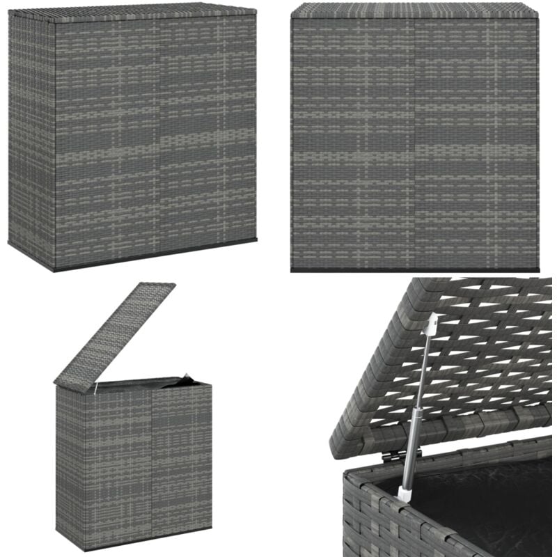 Vidaxl - Boîte à coussins de jardin Résine tressée 100x49x103,5 cm Gris - Coffre De Jardin - Rangement Jardin - Boite Coussin - Meuble Jardin