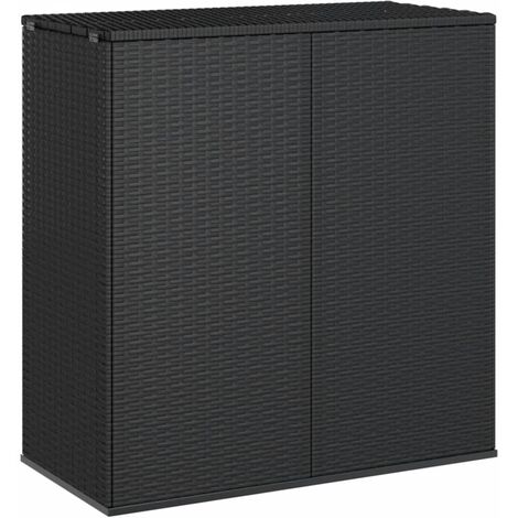 Boîte à coussins de jardin Résine tressée 100x49x103,5 Noir
