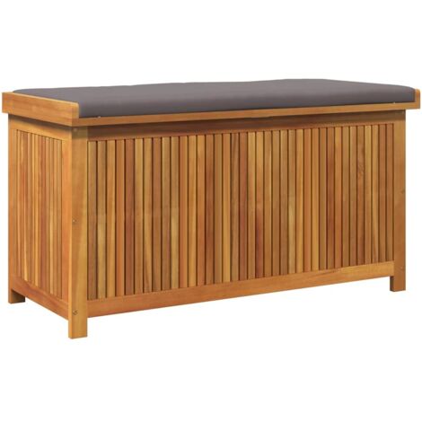 Boîte à coussins d'extérieur 113x50x60,5cm bois massif d'acacia CFW186038