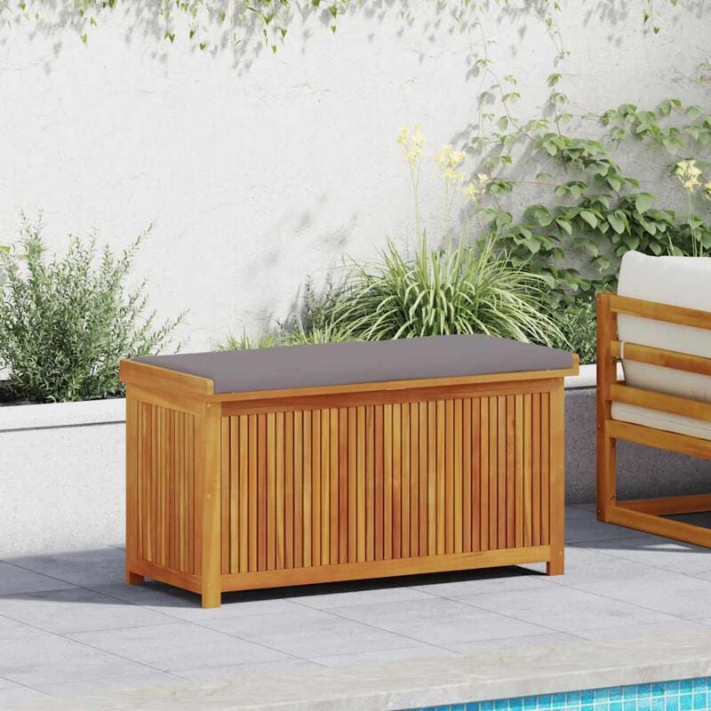 vidaXL Boîte à coussins d'extérieur 113x50x60,5cm bois massif d'acacia