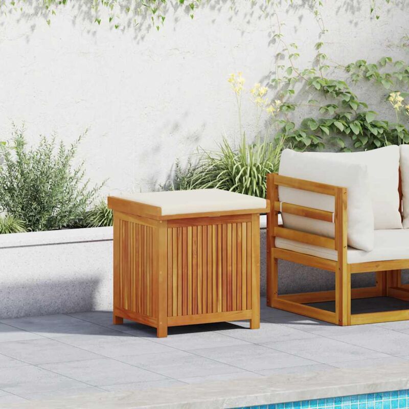 Boîte à coussins d'extérieur 60x50x61 cm bois massif d'acacia - Vidaxl