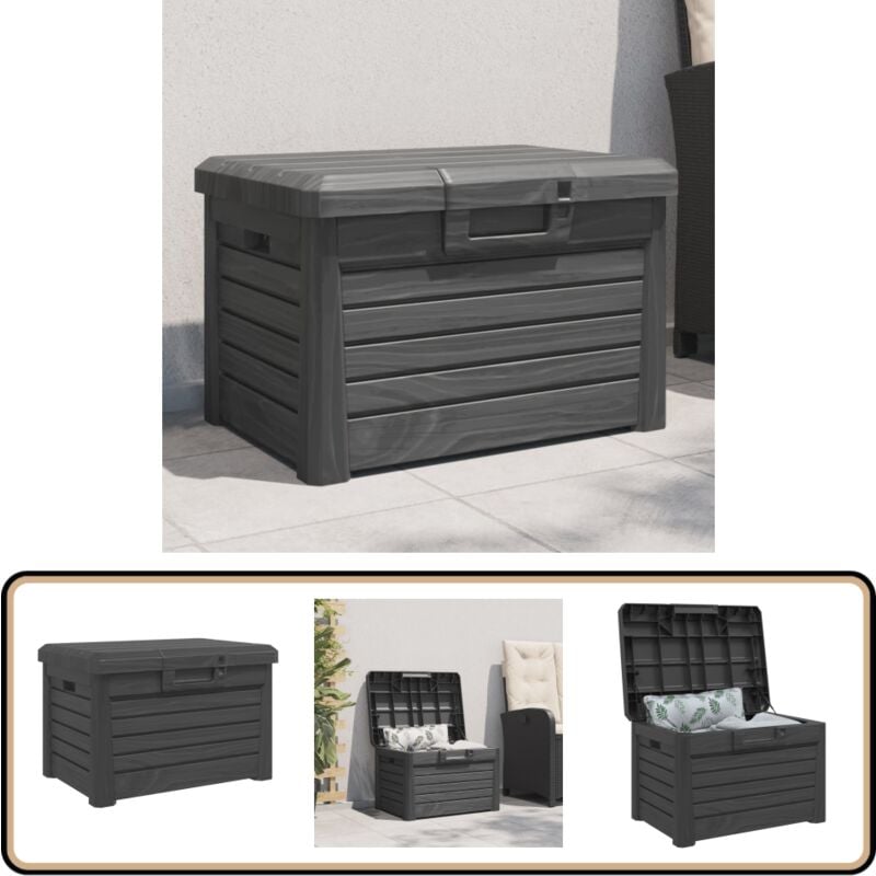 Vidaxl - Boîte à coussins d'extérieur anthracite polypropylène - Boîte à Coussins - Coffre De Jardin - Rangement Extérieur - Mobilier De Jardin