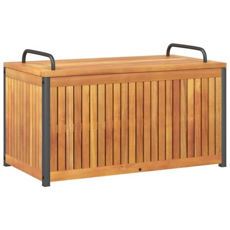 Boîte à coussins d'extérieur bois d'acacia solide et acier CFW144344