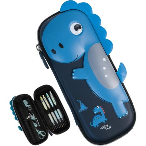 Boîte à crayons de dessin animé (dinosaure bleu),
