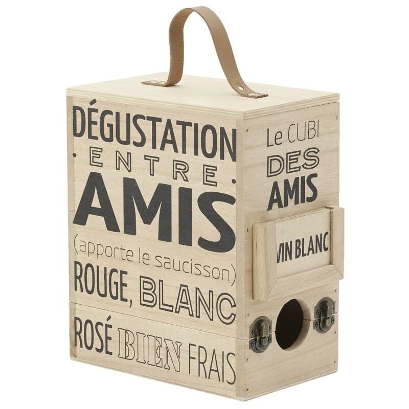 Boite à cubi 3L en bois naturel Apéro Range cubis