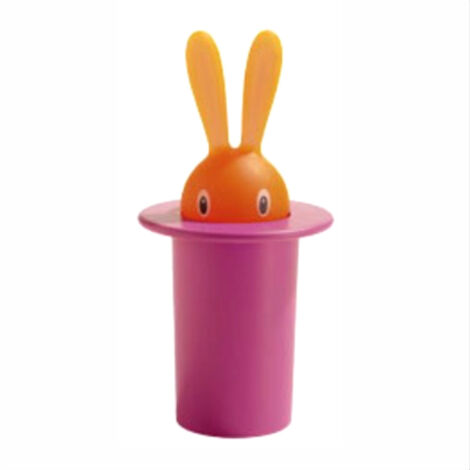 Boîte à cure-dents auto-élévatrice en forme de lapin rouge, 7,5 cm × 7,5 cm