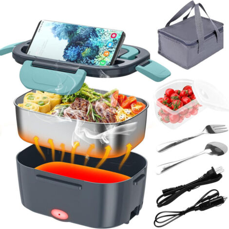 Boîte à déjeuner électrique 80 W - Chauffage thermique - Boîtes à déjeuner pour adultes avec sac à déjeuner isotherme, 1,5 L, étanches