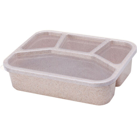 Boîte à déjeuner pour adultes, boîte à déjeuner réutilisable pour enfants, boîte à déjeuner Bento, récipient de préparation de repas à 4 compartiments（Riz nordique）
