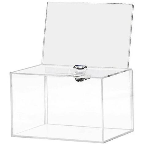 Boîte à dons en acrylique - Boîte pour voter, collecter des fonds pour des œuvres caritatives, des sondages, des enquêtes, des loteries, des concours, des conseils et des astuces.