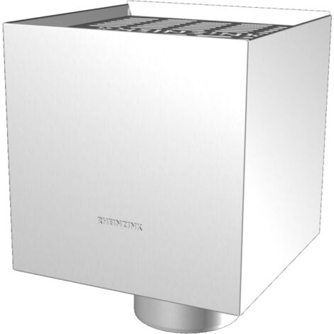 Boîte à eau EVO 200 x 200 mm – Zinc naturel résistant à la corrosion – Grille parefeuilles incluse – Collecte efficace des eaux pluviales – Rheinzink