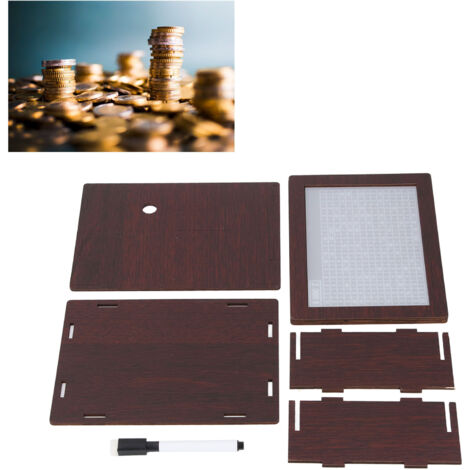 Boîte à Enregistrement de Pièces Challenge Banque Économie Bois Durable 2000 Dollars Type Caisse Vault