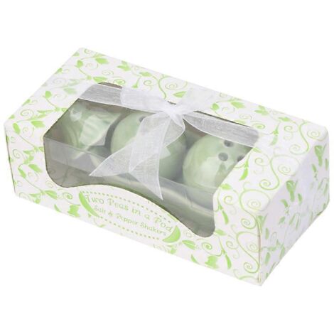 Boîte à épices Deux pois en cosse, salière et poivrière en céramique, coffret cadeau pour mariage