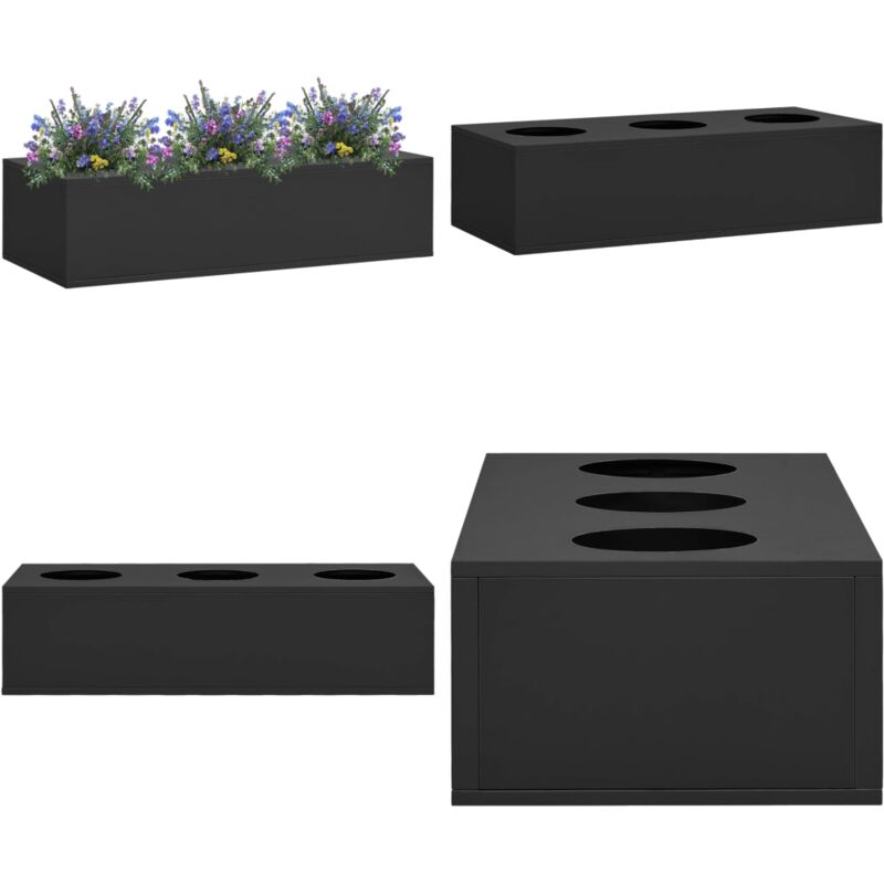 Boîte à fleurs de bureau Anthracite 90x40x23 cm Acier - Jardinière - Plante D'intérieur - Décoration Intérieure - Pot De Fleurs - Métal - Home &