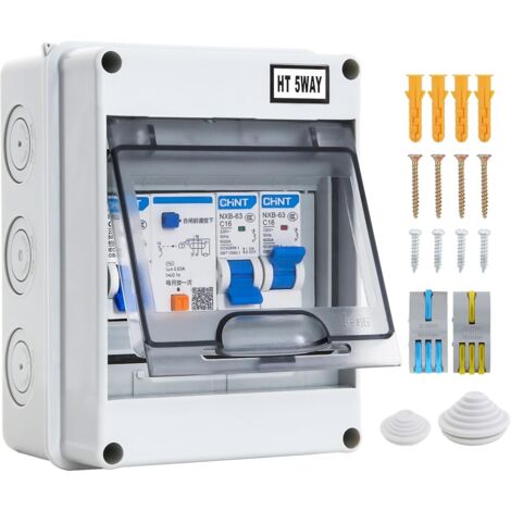 Boîte à Fusibles Apparente HT 5 Volets, IP65 Étanche Antipoussière, Composants CHINT, 230V50Hz 6000A, Pour Maison/Hôtel