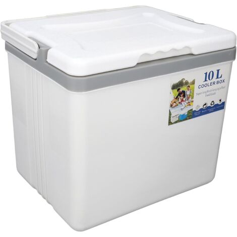 Boîte à Glacière à Glace 10L, Boîte de Refroidisseur de Boissons Portables Isolées avec Poignée Lourde Idéale pour Le Camping Pêche à la Pêche Talardage (White)