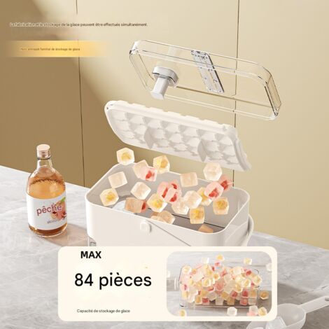 Boîte à glaçons à pression en silicone alimentaire, boîte de stockage de glaces grande, outil de fabrication de glaces pour réfrigérateur, maison et fête