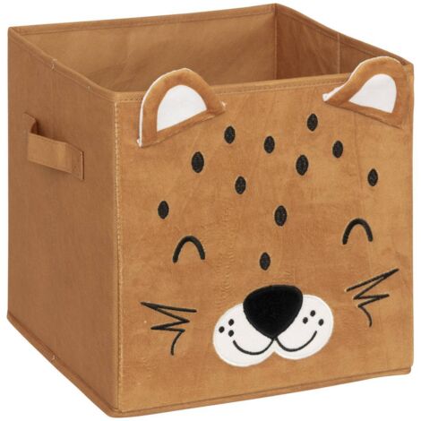 Boîte à jouets avec poignées LEOPARD, 29 x 29 x 29 cm