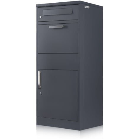 Boîte à lettres pour colis Zelsius Neptun acier revêtu par poudre RAL7016 anthracite avec antivol