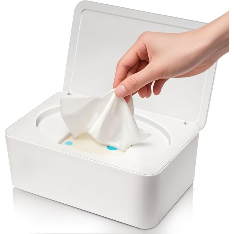 Boîte à Lingettes Humides bébé, rangement mouchoirs papier serviettes nettoyantes blanc