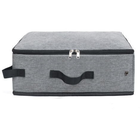Boîte à litière de voyage portable, bac à litière pliable avec couvercle et poignée, litière pliable légère standard, adaptée au voyage pour chats (gris)