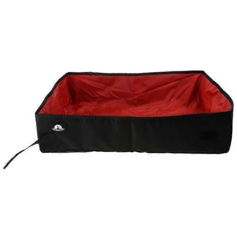 Boîte à litière pliante pour chat, voyage avec chat moyen et chaton, étanche, rouge, légère, pratique et compacte.