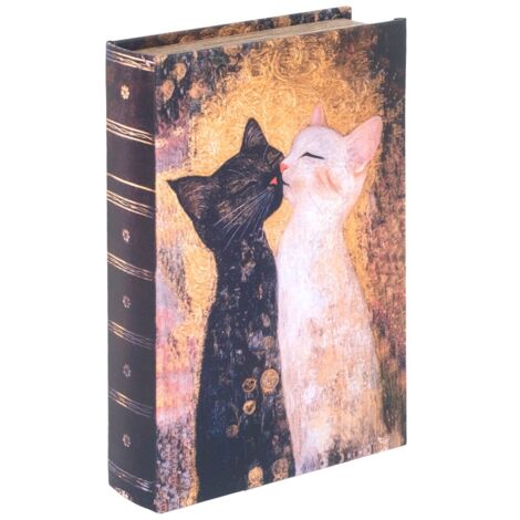 Boîte à livres décorative en forme de chat au design romantique, idéale comme cadeau ou décoration d'intérieur, rangement secret et sécurisé.