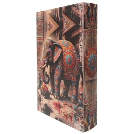 Boîte à livres décorative en forme d'éléphant ethnique pour la maison et le bureau