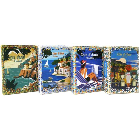 Boîte à livres vintage 4 compartiments pour rangement décoratif, idéale pour les cadeaux et l'organisation de la maison