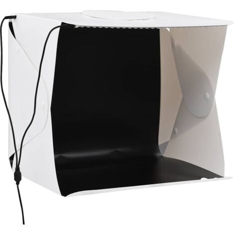 Boîte à lumière studio LED pliable 40x34x37 cm Plastique Blanc