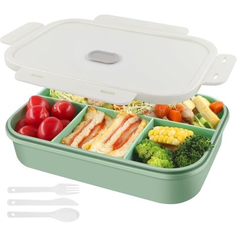 Boîte à lunch 1400 ml – Boîte à sandwich étanche avec compartiment et joint d'étanchéité – Boîte à déjeuner durable et écologique sans BPA – Boîte à bento – Boîte à déjeuner – Pour adultes