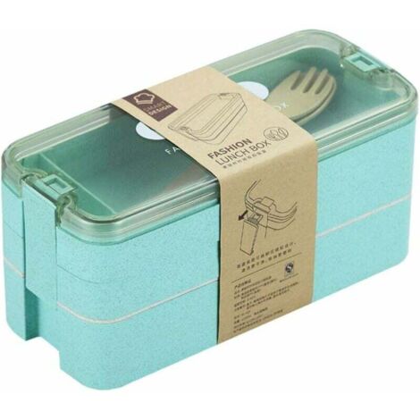 Boîte à lunch à 3 compartiments avec séparateur 1100 ml (vert)-Fei Yu