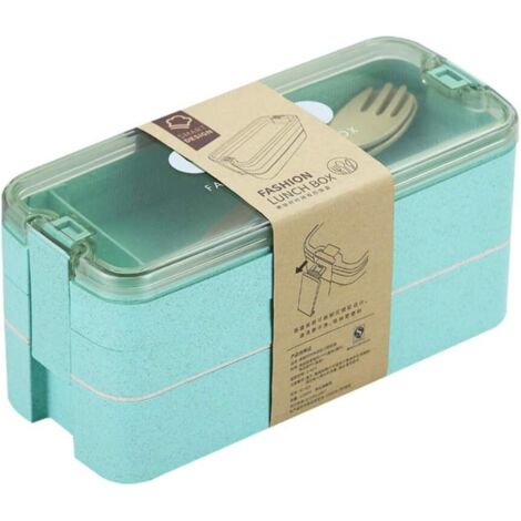 Boîte à lunch à 3 compartiments avec séparateur 1100 ml (vert)-Fei Yu
