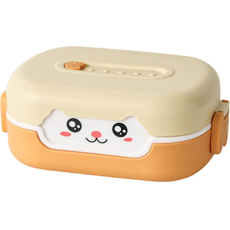 Boîte à lunch Bento avec compartiments en plastique pour enfants, boîte à lunch pour écoliers, compatible micro-ondes, contenant à lunch portable, pour sandwich au pain