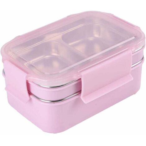Boîte à lunch Bento Box Isolation et prévention des fuites Boîte à lunch écologique en acier inoxydable pour enfants et adultes (Rose), Fei Yu