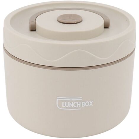 Boîte à lunch Bento isotherme en acier inoxydable de 550 ml, empilable, à 2 étages, ronde, étanche.