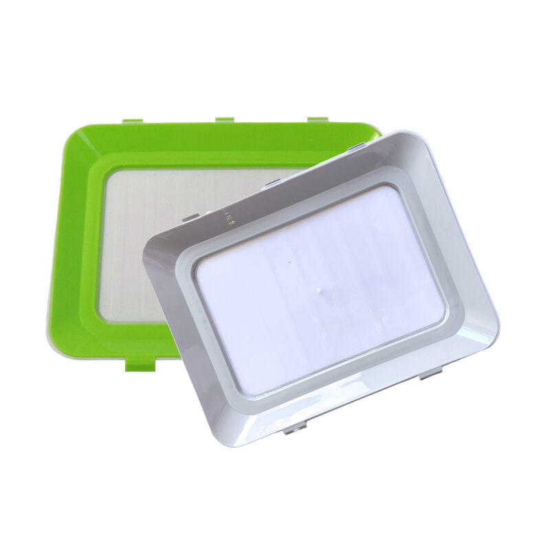 Rnemitery - Boite a Lunch Boite a Lunch Box Fresh & Clik i Lot de 2 Plateaux de Conservation Alternative à Film Plastique Alimentaire i Film