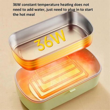 Boîte à lunch chauffante portable avec récipient en acier inoxydable 304 de 0,9 L