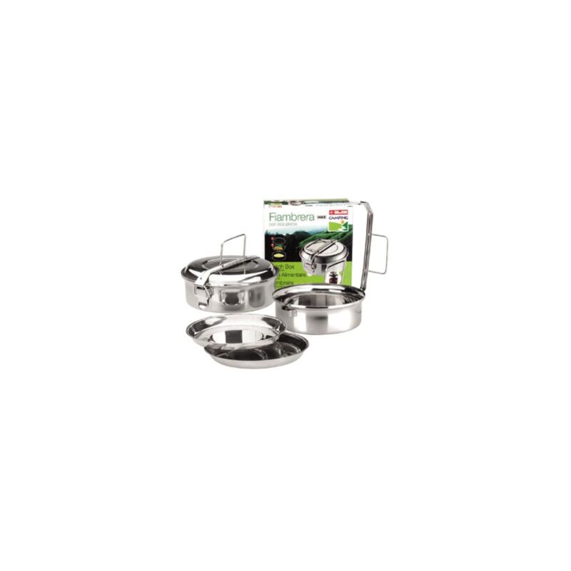 Ibili - Boîte à lunch avec assiettes en acier inoxydable 16 cm