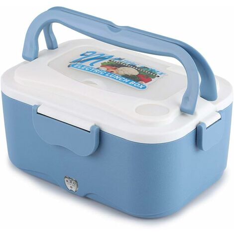 Boîte à lunch de voiture électrique Boîte chauffante 1.5L Boîte à lunch thermique Boîte à repas Boîte à repas Revêtement isolant pour voyager (12V-Bleu)