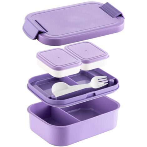 Boîte à lunch double compartiment - Grande capacité - Idéale pour les adultes actifs, les étudiants et les enfants - Boîte à lunch portable pour pique-nique